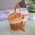Picnic Wooden Basket Handheld Basket For Summer
