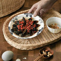 Kitchen Food Cover Rattan Basket