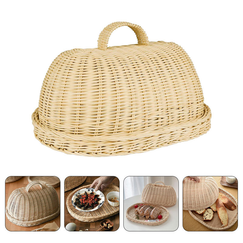 Kitchen Food Cover Rattan Basket
