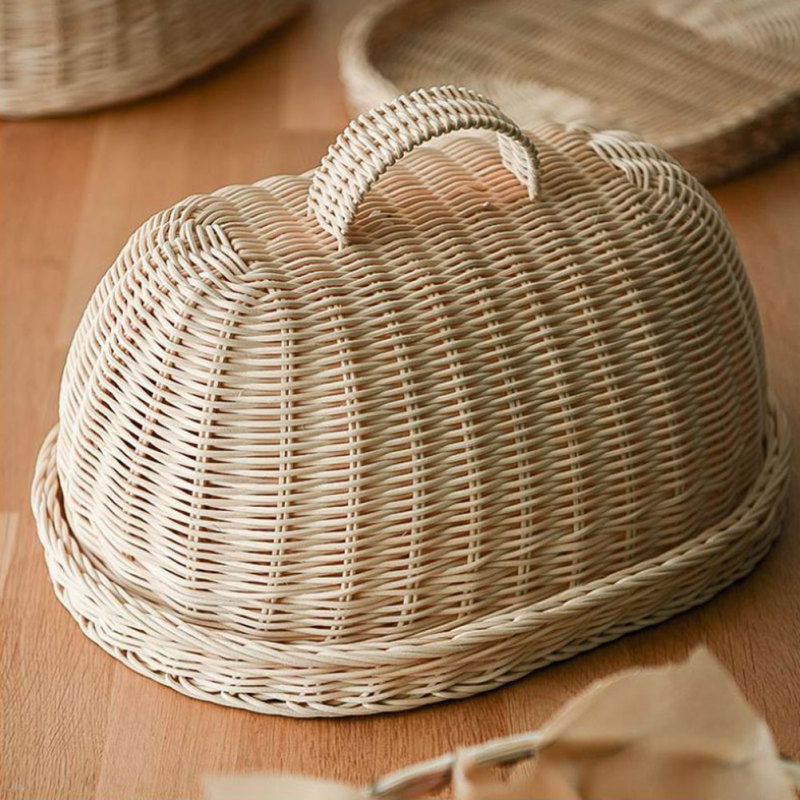 Kitchen Food Cover Rattan Basket