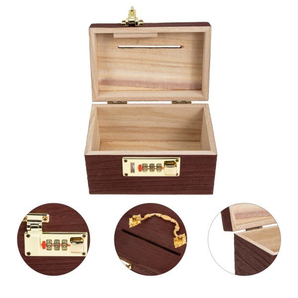 Saving Money Box Retro Wooden
